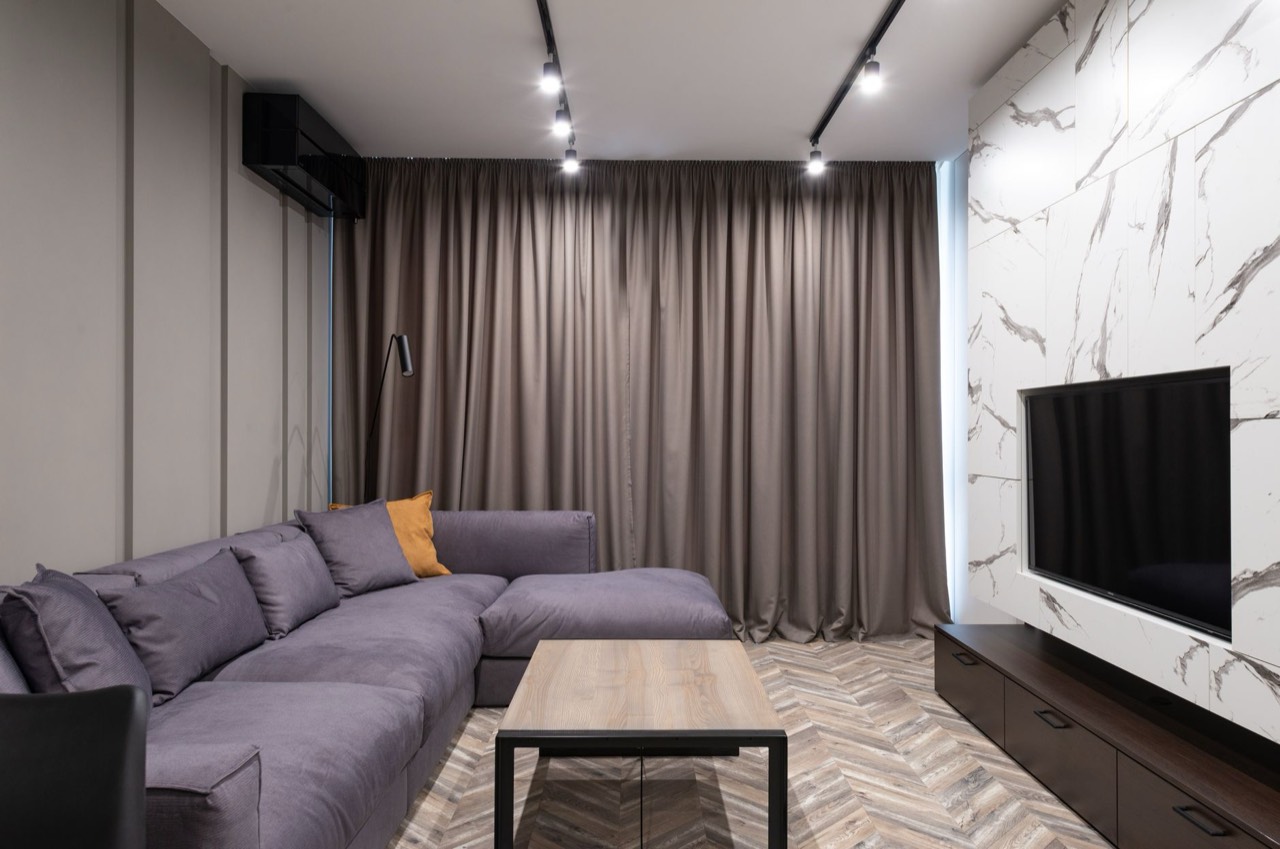 Contemporary city apartment living space